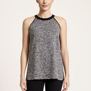 NWOT Kenneth Cole Halter Top Blouse Size M Sleeveless Sequin Print Gray Black